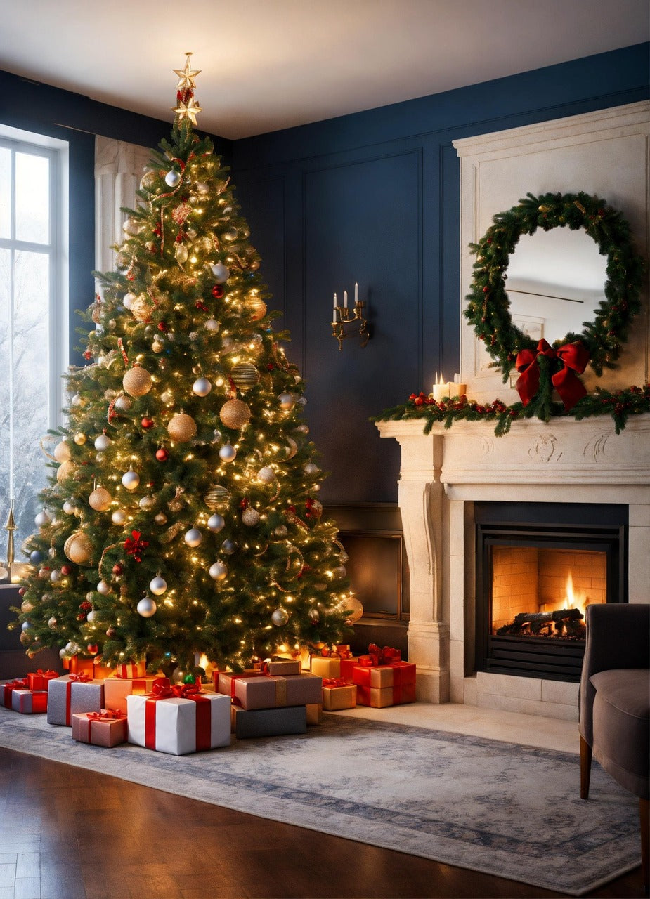 Luxury Decorated Real Christmas Tree Set - 6ft