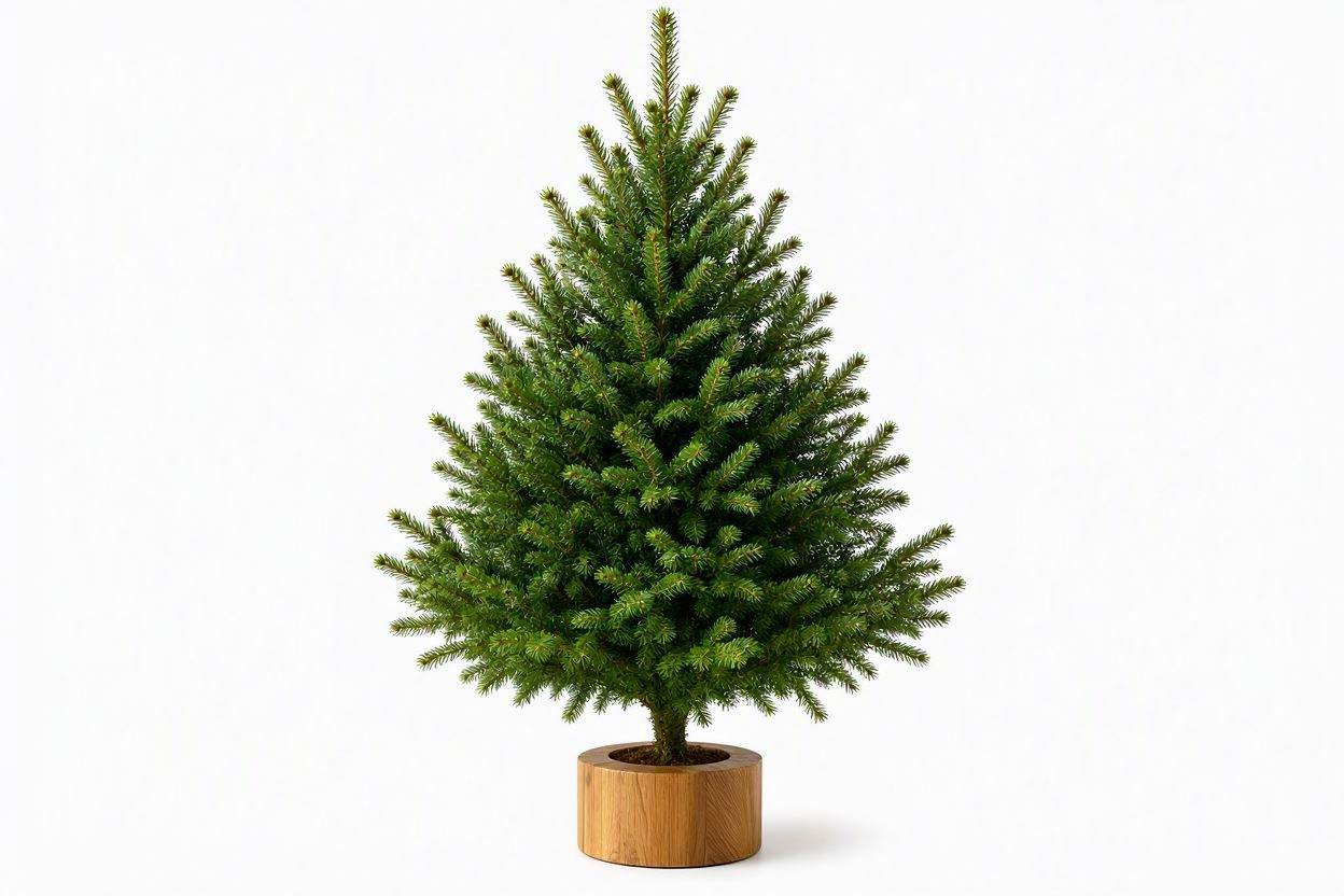 3ft Real Nordmann Fir Christmas Tree – Wood Stand Attached