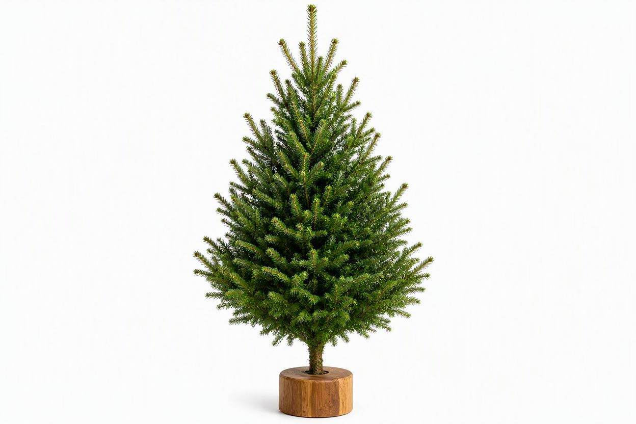4ft Real Nordmann Fir Christmas Tree – Wood Stand Attached