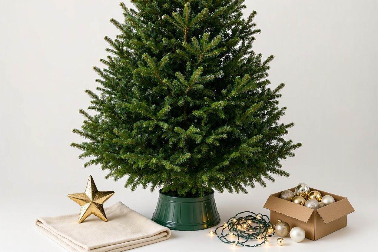 5ft DIY Christmas Tree & Decoration Set – Real Tree